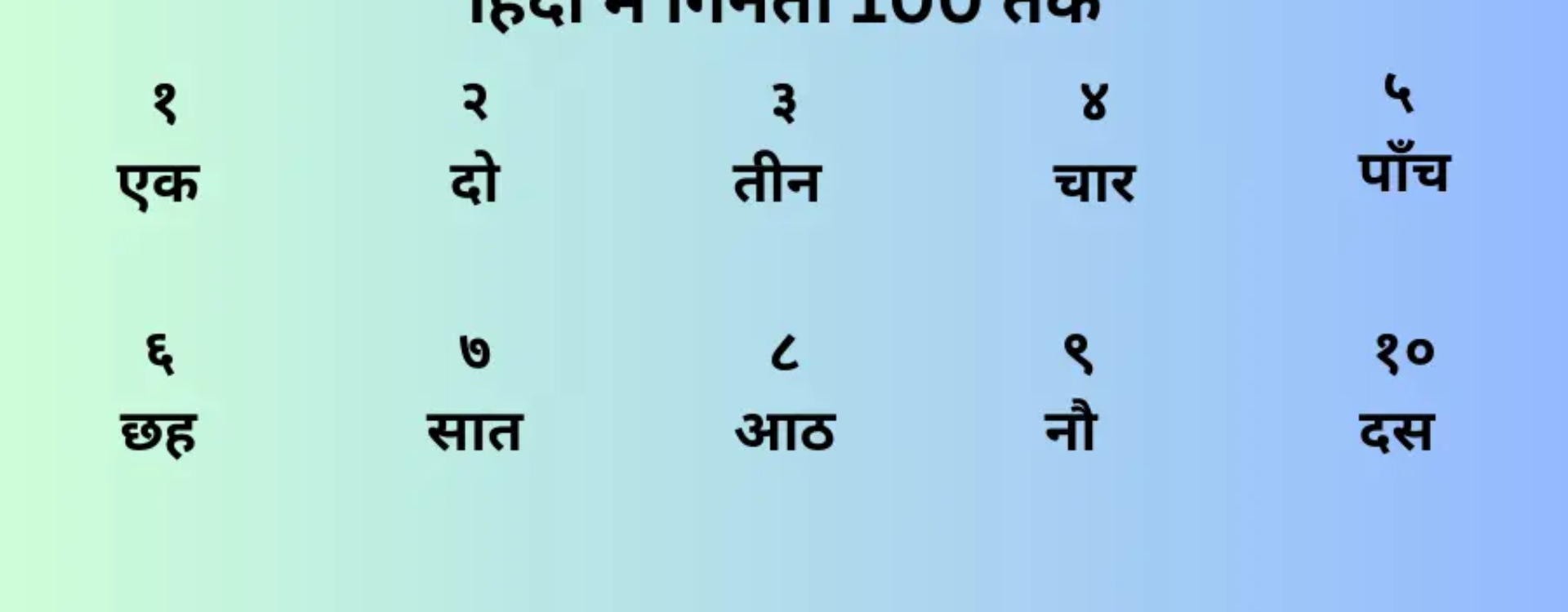 hindi counting